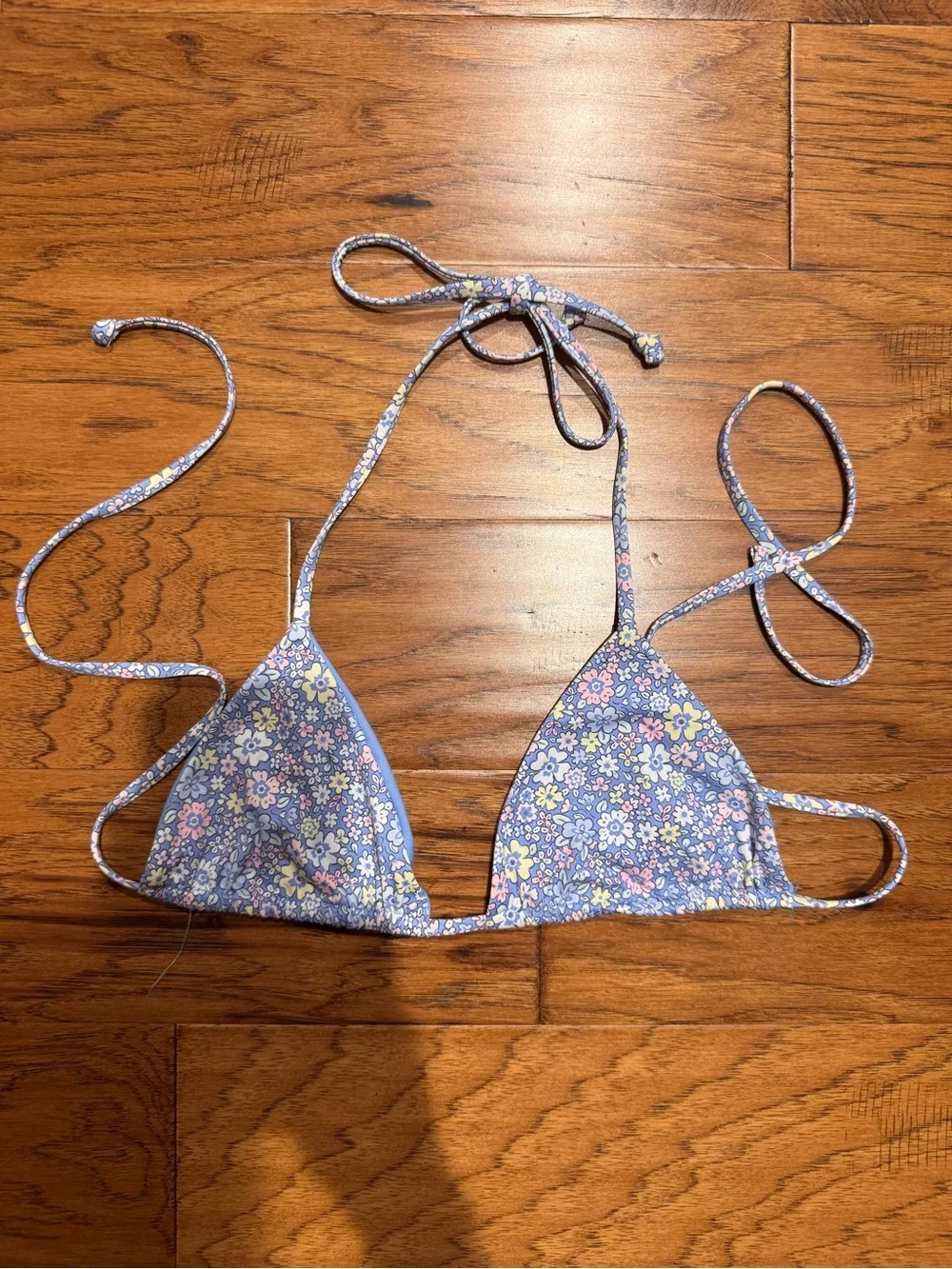 Frankie's Bikinis Tia Blue Multi Floral Print Bikini Top